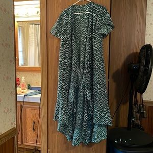 A dress that opens in the front or a dress that you can wear over leggings